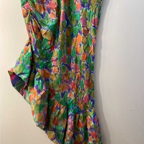 Anthropologie Hope For Flowers Asymmetrical Slim Floral Multicolor Skirt XL‎ - Picture 4 of 16